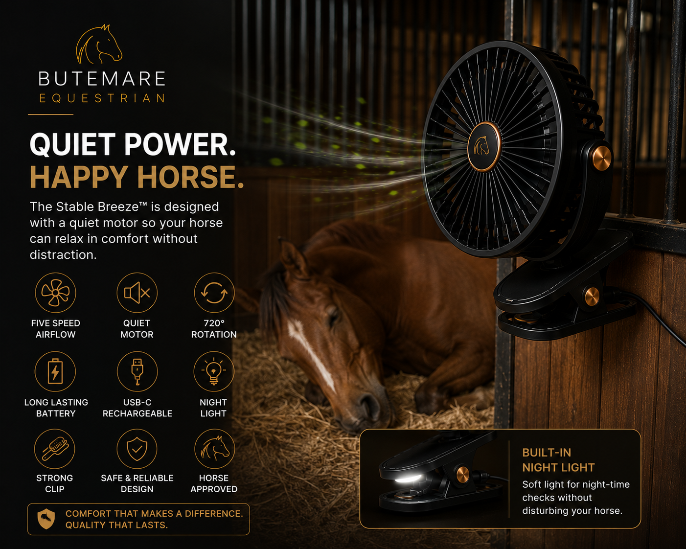 Quiet stable fan